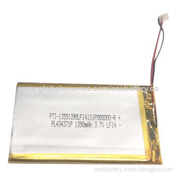 3.7V/1,390mAh Lithium Polymer Battery, Ideal for MP5, Lamp and Toys, Tablets, Solar LED Lights